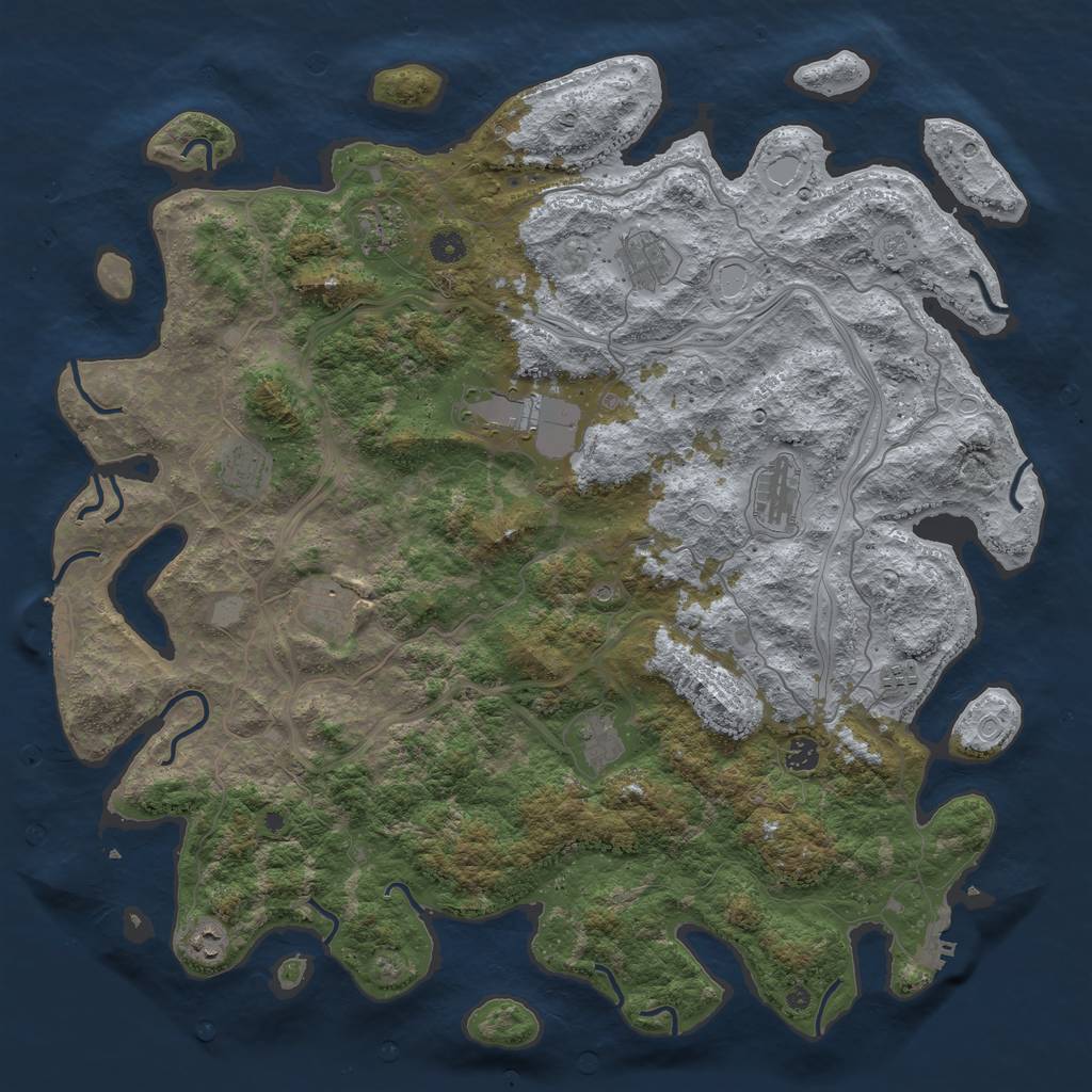 Rust Map: Procedural Map, Size: 4800, Seed: 481590359, 17 Monuments