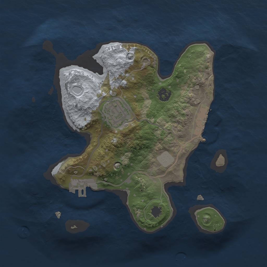 Rust Map: Procedural Map, Size: 2080, Seed: 78620321, 8 Monuments