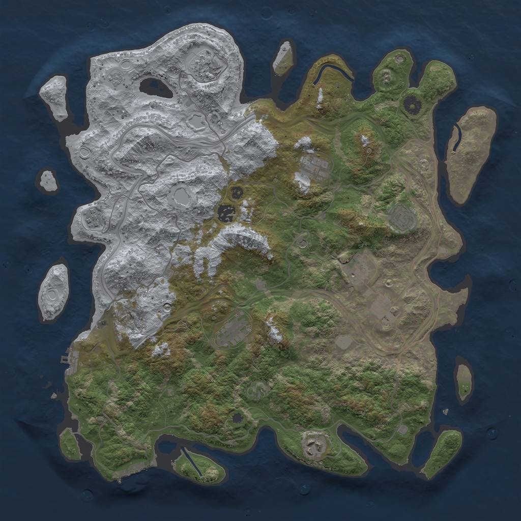 Rust Map: Procedural Map, Size: 4250, Seed: 2061903600, 18 Monuments