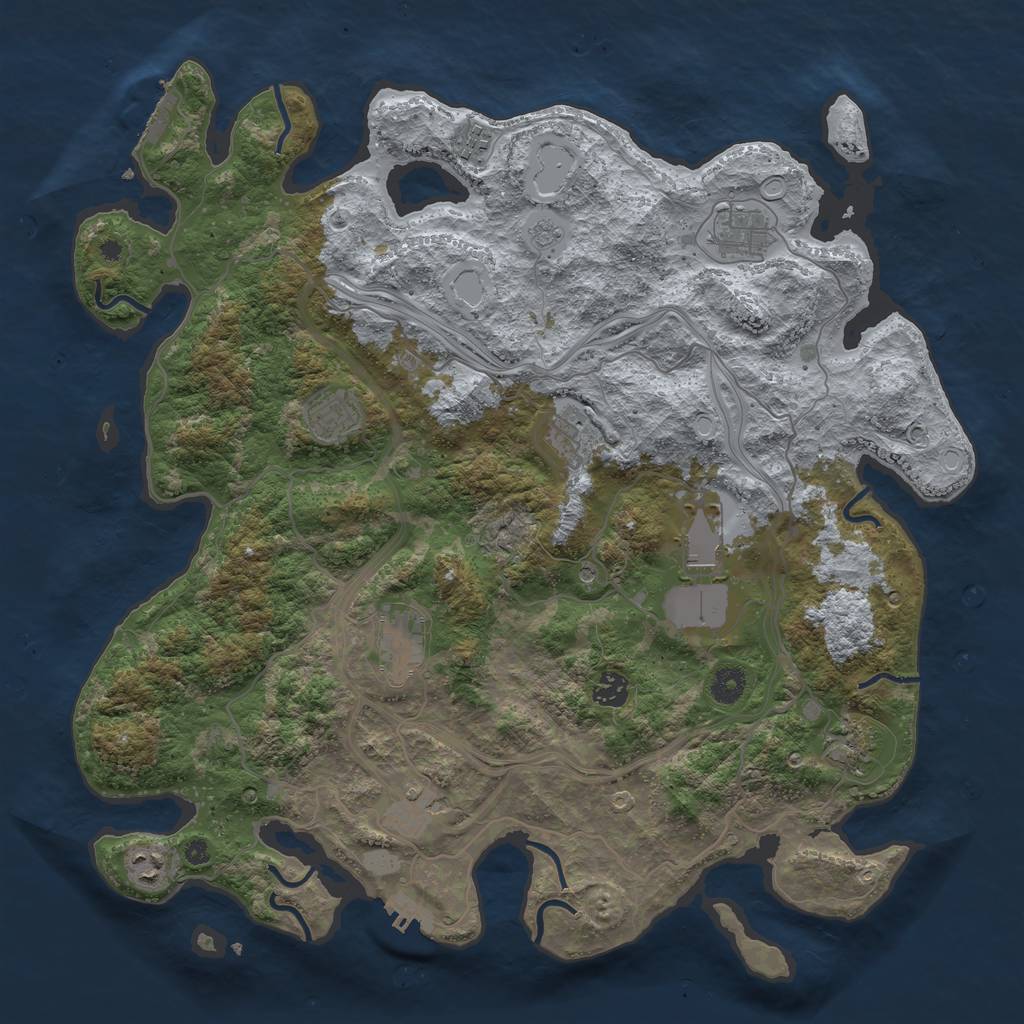 Rust Map: Procedural Map, Size: 4250, Seed: 52854367, 19 Monuments