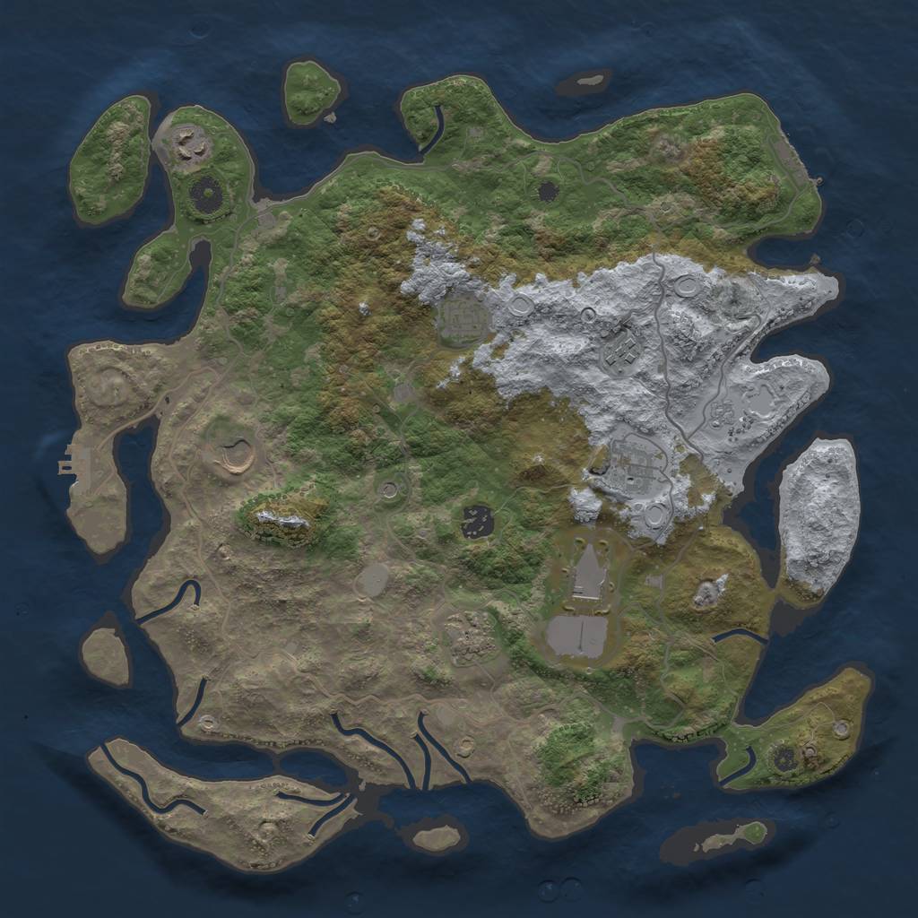 Rust Map: Procedural Map, Size: 4000, Seed: 149443, 15 Monuments