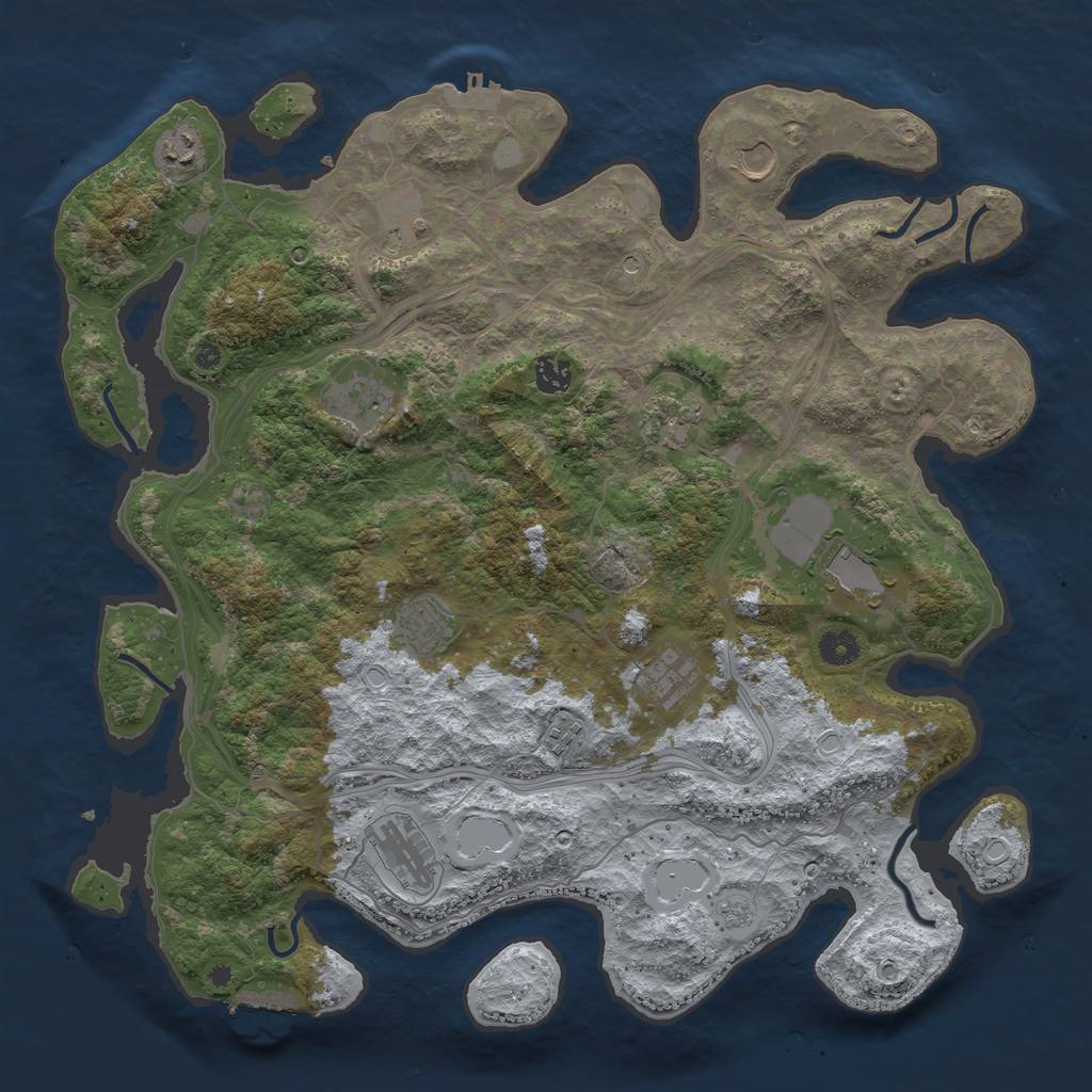 Rust Map: Procedural Map, Size: 4250, Seed: 1527405525, 18 Monuments