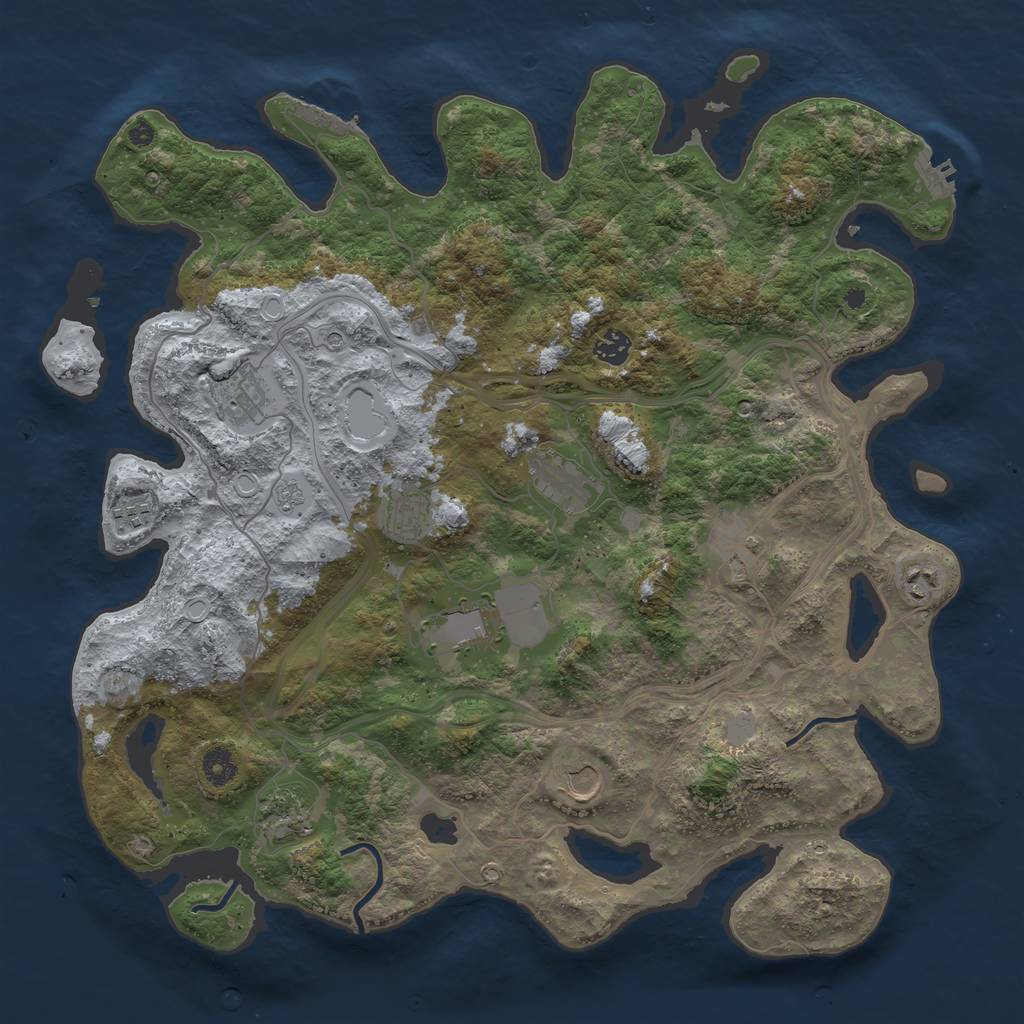 Rust Map: Procedural Map, Size: 4250, Seed: 1519521505, 17 Monuments