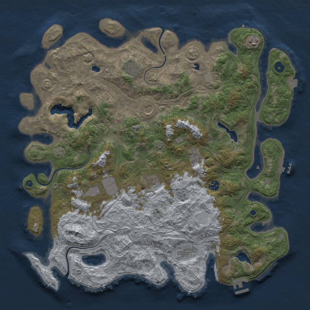 Rust Map: Procedural Map, Size: 4500, Seed: 1318402765, 15 Monuments