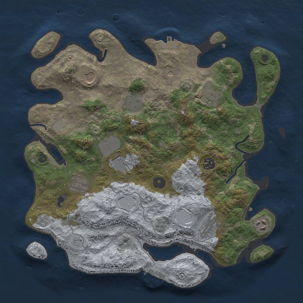Rust Map: Procedural Map, Size: 3700, Seed: 756353872, 16 Monuments