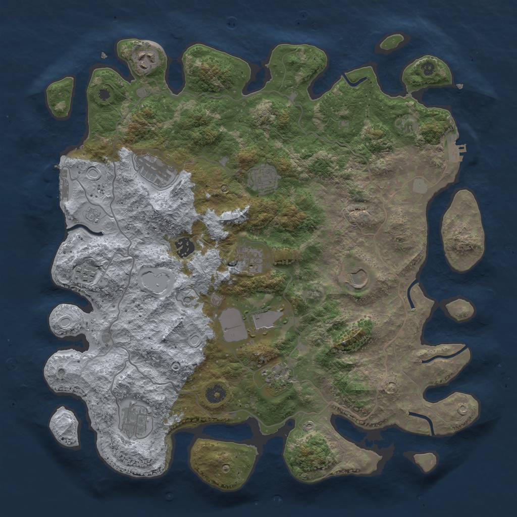 Rust Map: Procedural Map, Size: 4000, Seed: 1527232811, 17 Monuments