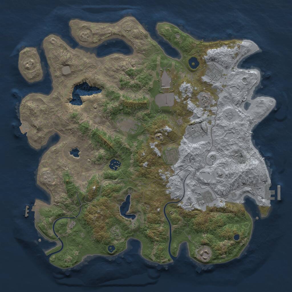 Rust Map: Procedural Map, Size: 4000, Seed: 784295, 15 Monuments