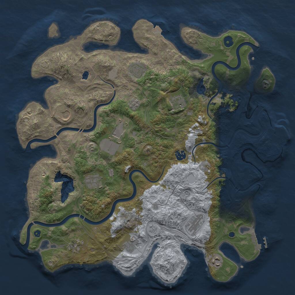 Rust Map: Procedural Map, Size: 4250, Seed: 1661605984, 17 Monuments