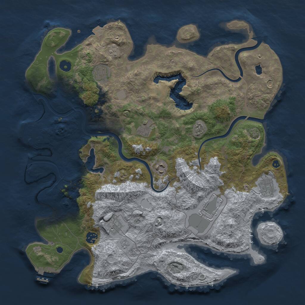 Rust Map: Procedural Map, Size: 4000, Seed: 1423562031, 14 Monuments