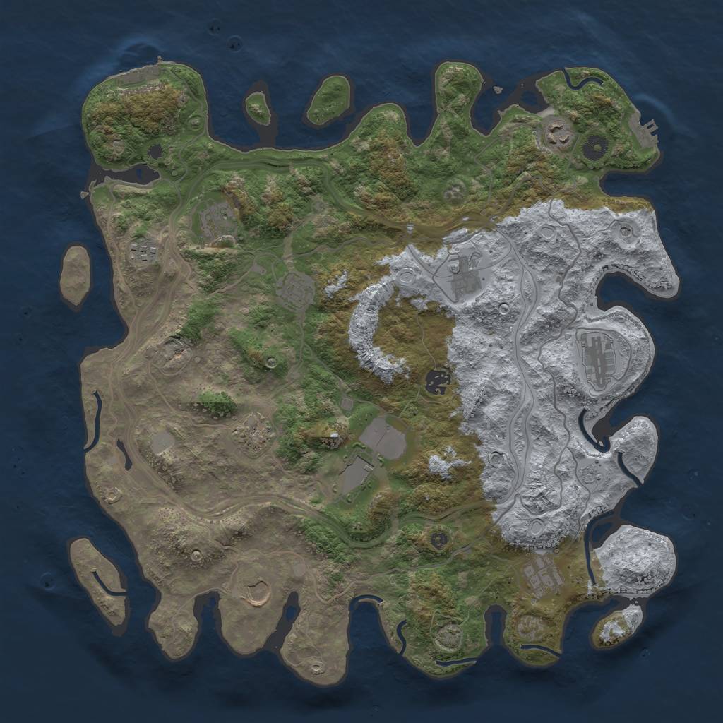 Rust Map: Procedural Map, Size: 4250, Seed: 2140185653, 19 Monuments