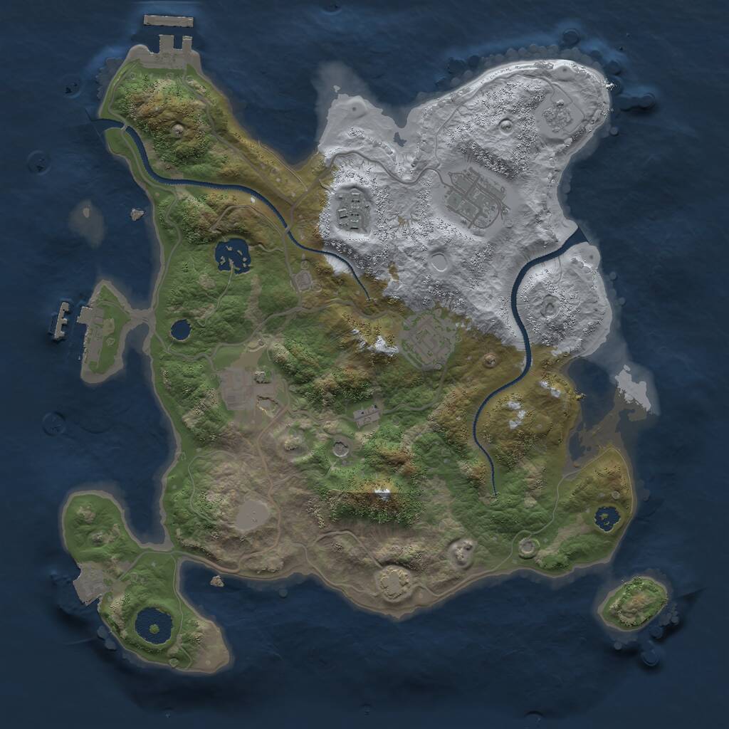 Rust Map: Procedural Map, Size: 3000, Seed: 42241, 11 Monuments