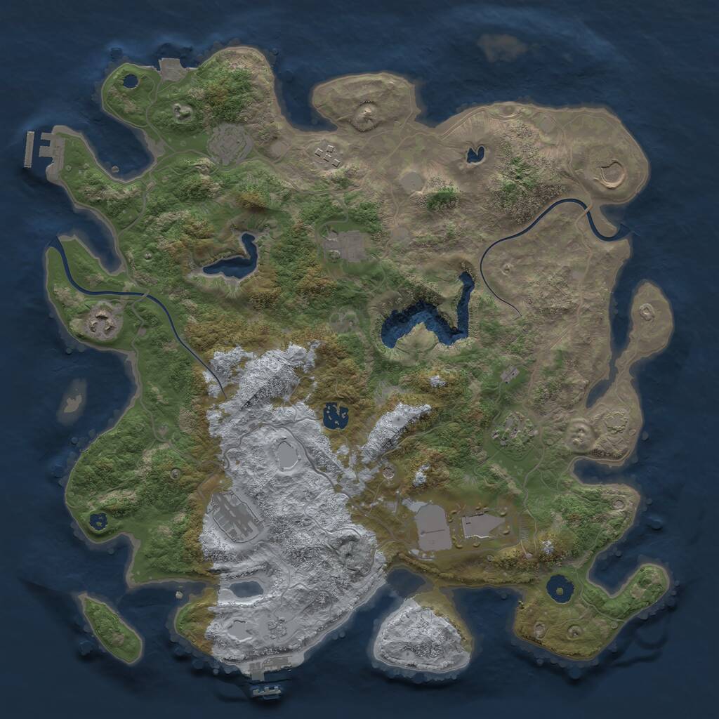 Rust Map: Procedural Map, Size: 4000, Seed: 669882533, 15 Monuments