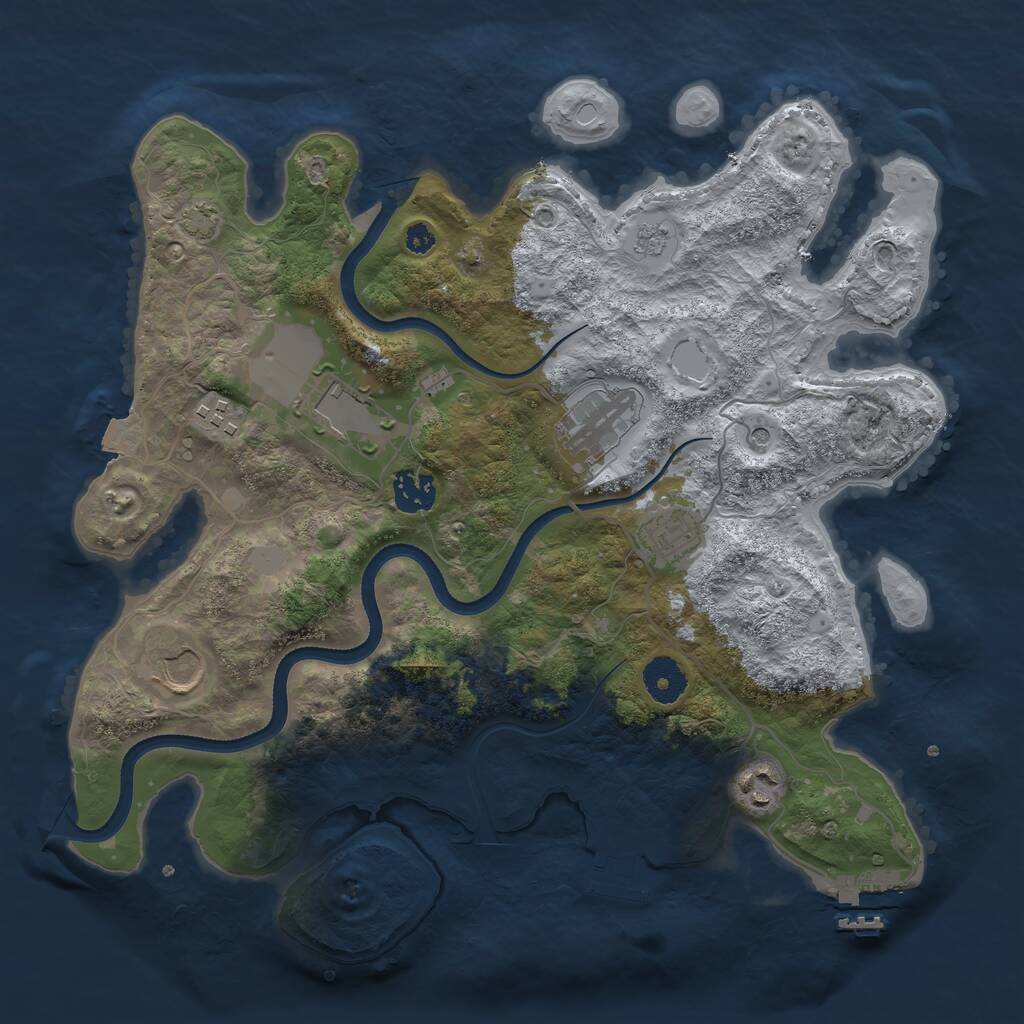 Rust Map: Procedural Map, Size: 3500, Seed: 11941108, 13 Monuments
