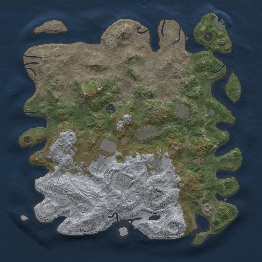 Rust Map: Procedural Map, Size: 4250, Seed: 1060426031, 15 Monuments