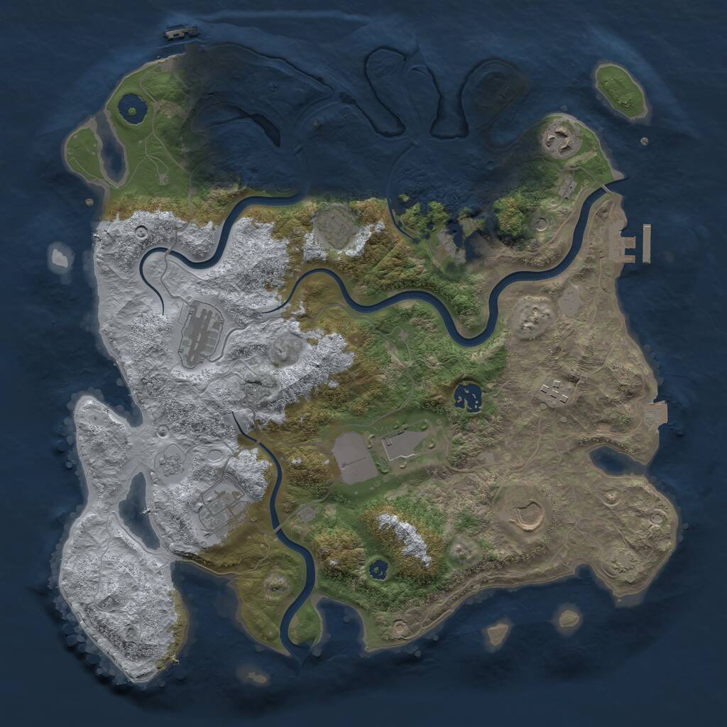 Rust Map: Procedural Map, Size: 3750, Seed: 93461756, 15 Monuments