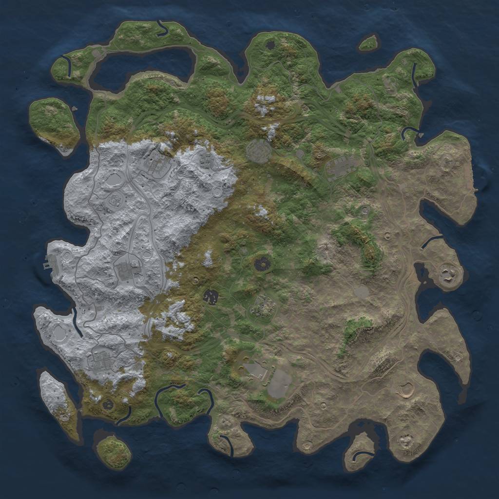 Rust Map: Procedural Map, Size: 4800, Seed: 1371902318, 20 Monuments