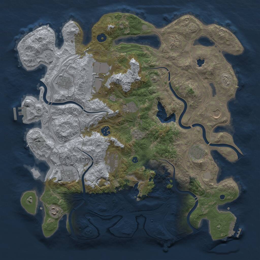 Rust Map: Procedural Map, Size: 4250, Seed: 311289623, 17 Monuments