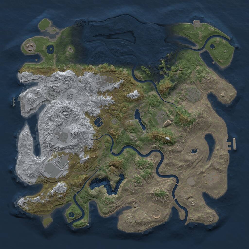 Rust Map: Procedural Map, Size: 4300, Seed: 1401216435, 16 Monuments