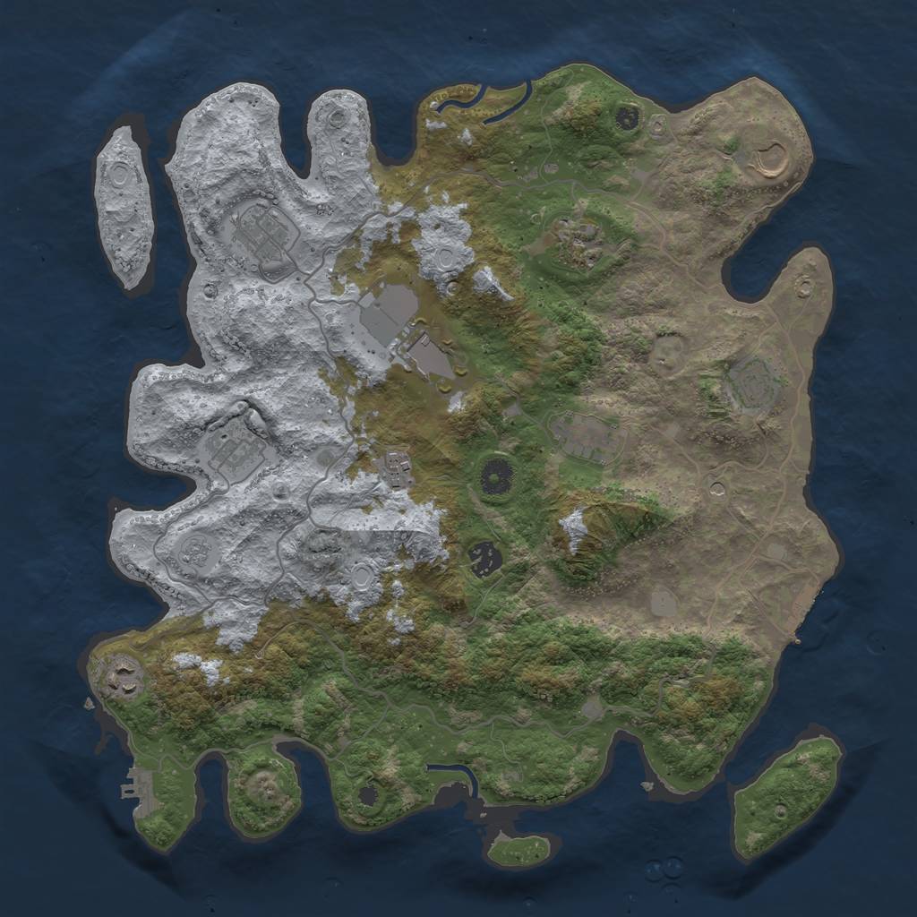 Rust Map: Procedural Map, Size: 4000, Seed: 1431949503, 17 Monuments