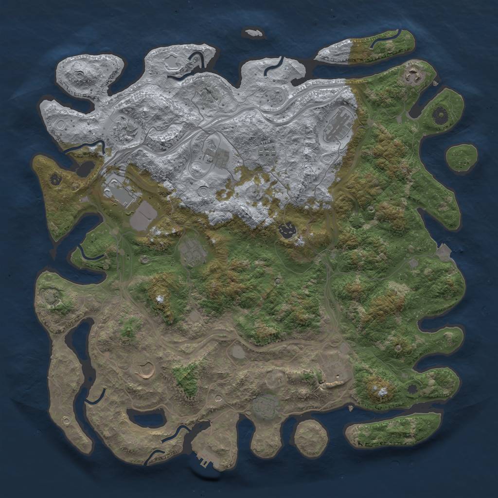 Rust Map: Procedural Map, Size: 4500, Seed: 577162069, 18 Monuments