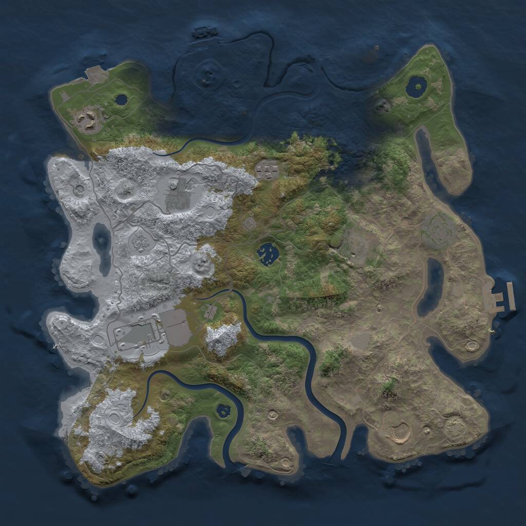 Rust Map: Procedural Map, Size: 3700, Seed: 164, 14 Monuments