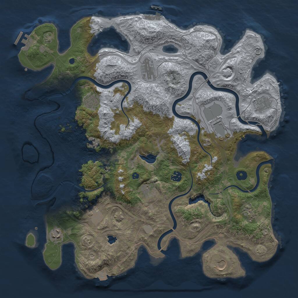 Rust Map: Procedural Map, Size: 4250, Seed: 1436666893, 17 Monuments