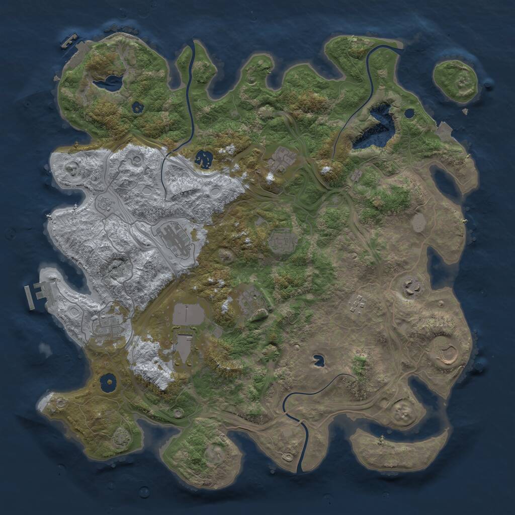Rust Map: Procedural Map, Size: 4250, Seed: 6509003, 16 Monuments