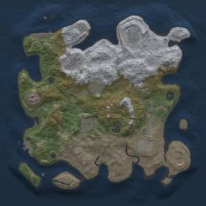 Thumbnail Rust Map: Procedural Map, Size: 3500, Seed: 1040595808, 19 Monuments