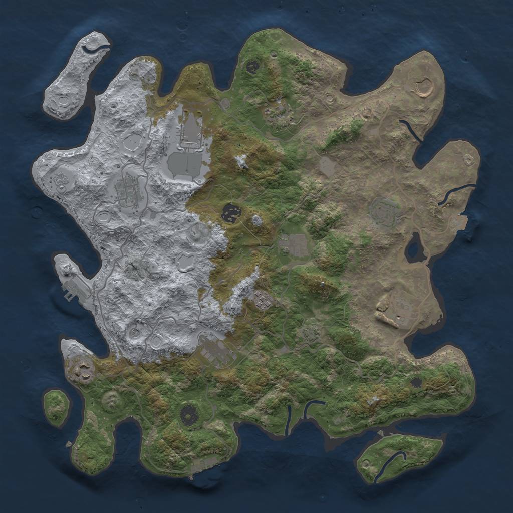 Rust Map: Procedural Map, Size: 4000, Seed: 211970110, 19 Monuments
