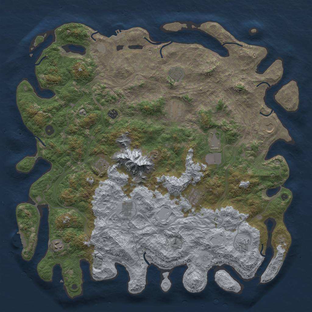 Rust Map: Procedural Map, Size: 5000, Seed: 61287, 18 Monuments