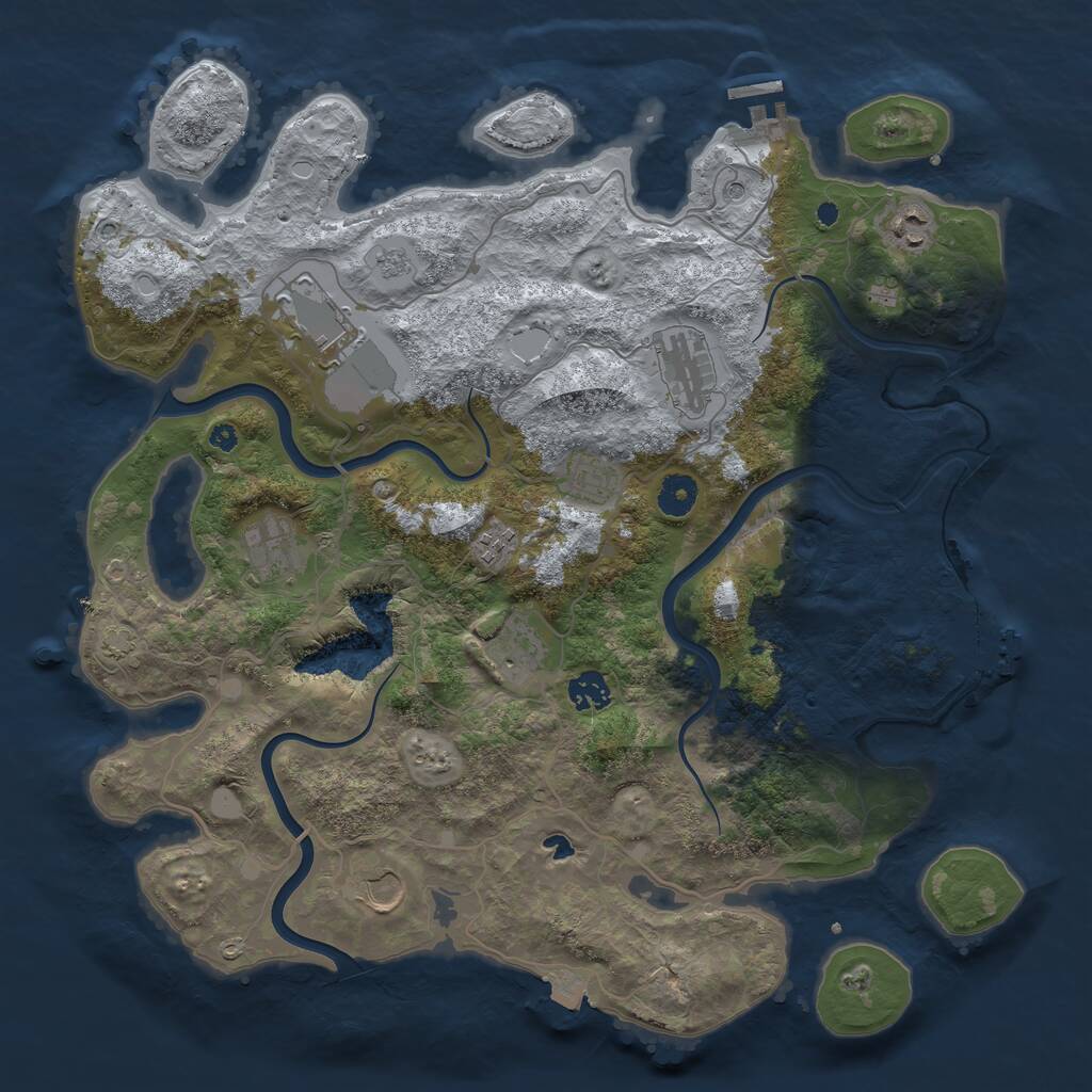 Rust Map: Procedural Map, Size: 4000, Seed: 212654228, 15 Monuments
