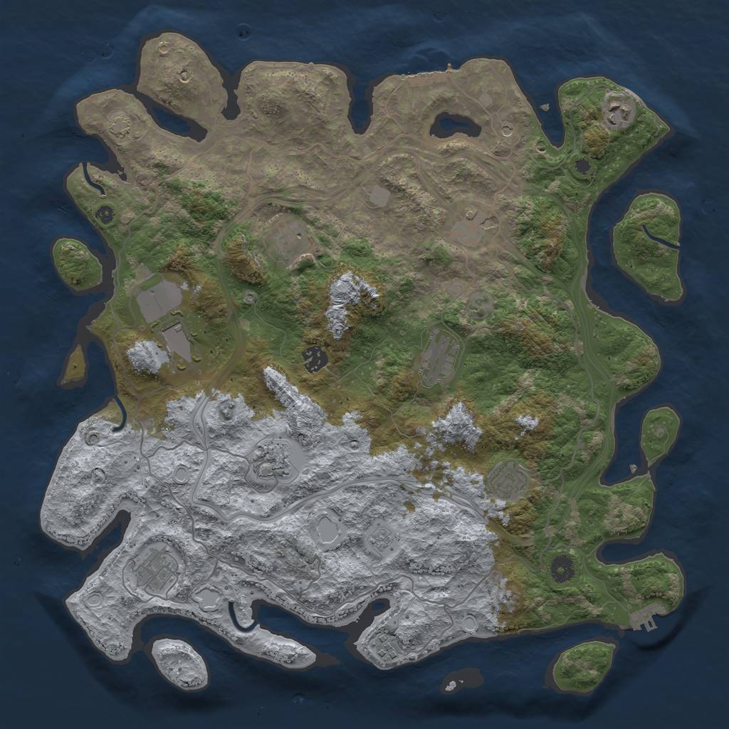 Rust Map: Procedural Map, Size: 4250, Seed: 98831, 18 Monuments