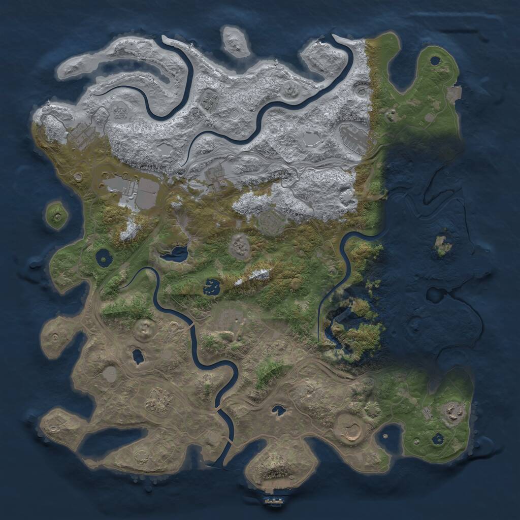 Rust Map: Procedural Map, Size: 4500, Seed: 629087445, 17 Monuments