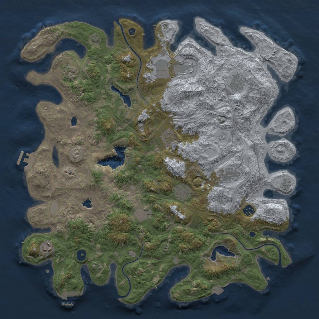 Rust Map: Procedural Map, Size: 4500, Seed: 43200, 16 Monuments