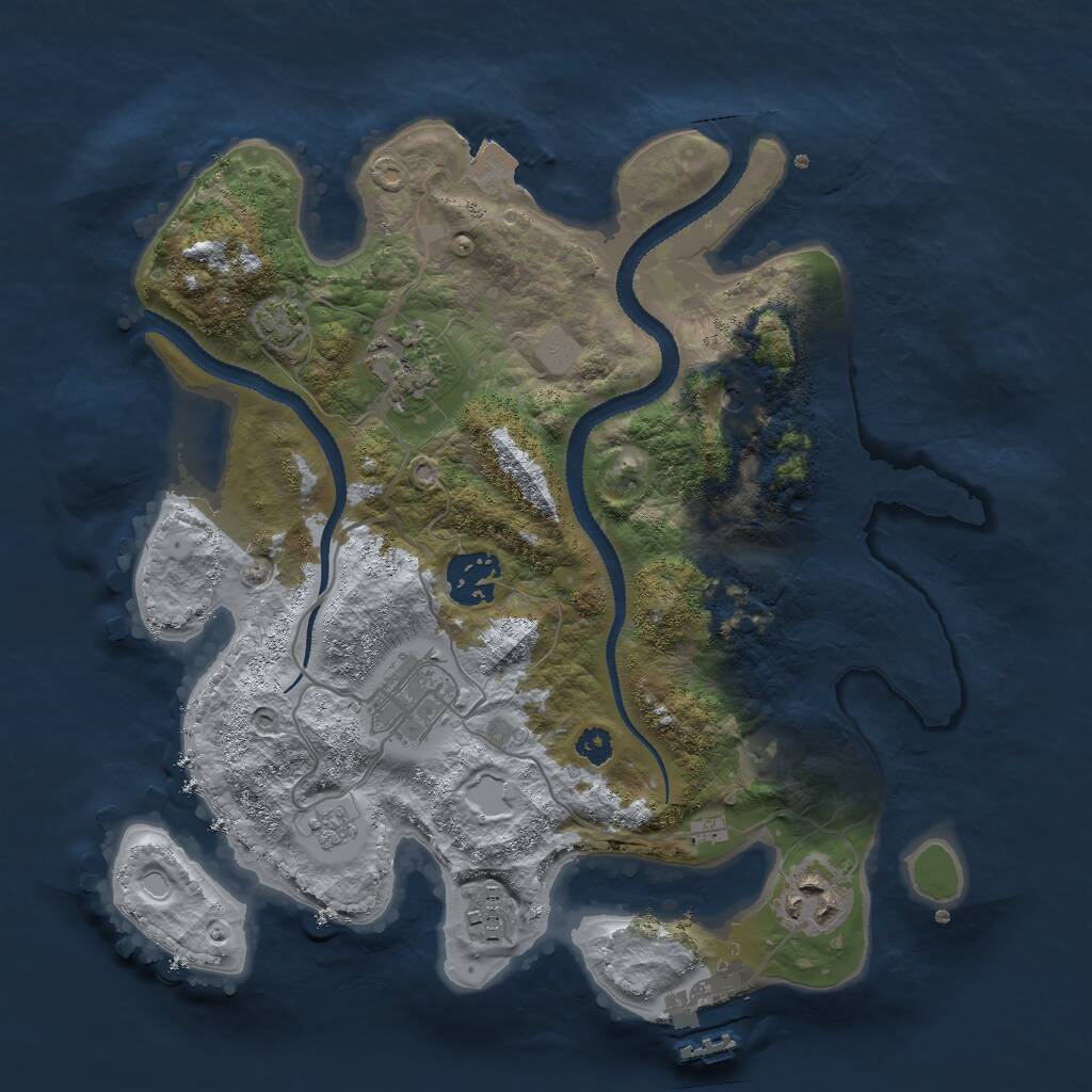 Rust Map: Procedural Map, Size: 3000, Seed: 12713, 10 Monuments
