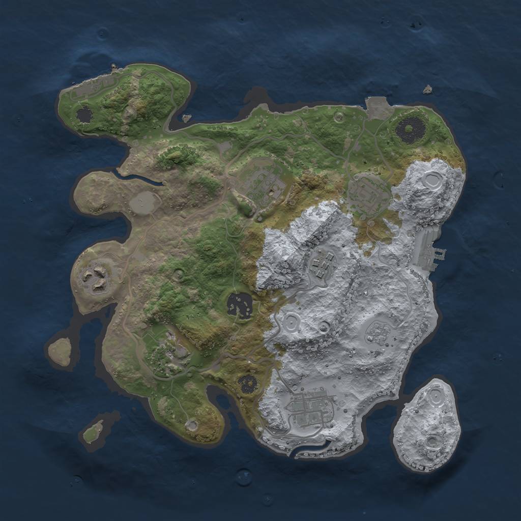 Rust Map: Procedural Map, Size: 2850, Seed: 19991008, 13 Monuments