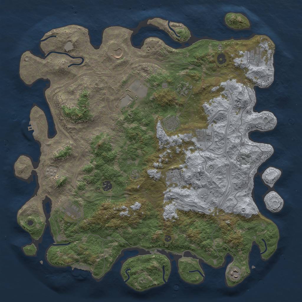 Rust Map: Procedural Map, Size: 4500, Seed: 1582917823, 18 Monuments