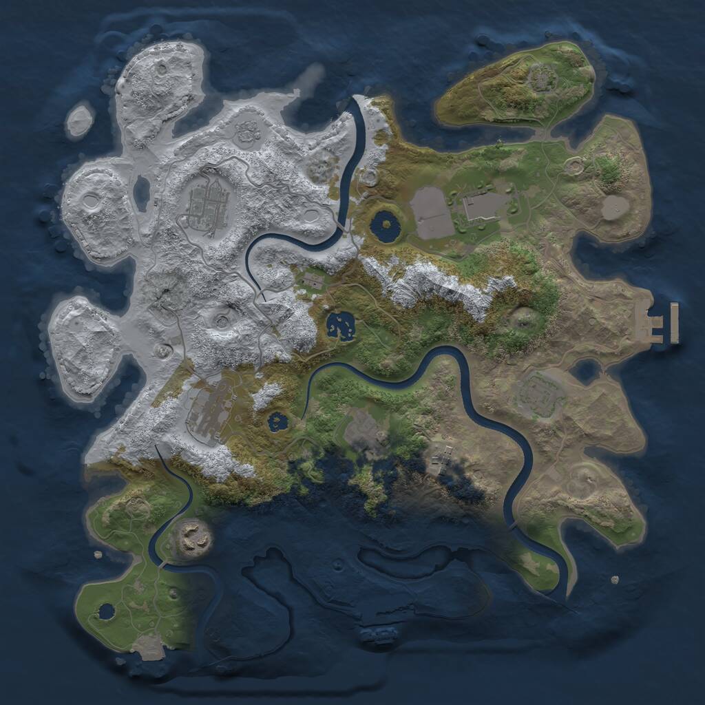 Rust Map: Procedural Map, Size: 3500, Seed: 7935978, 14 Monuments