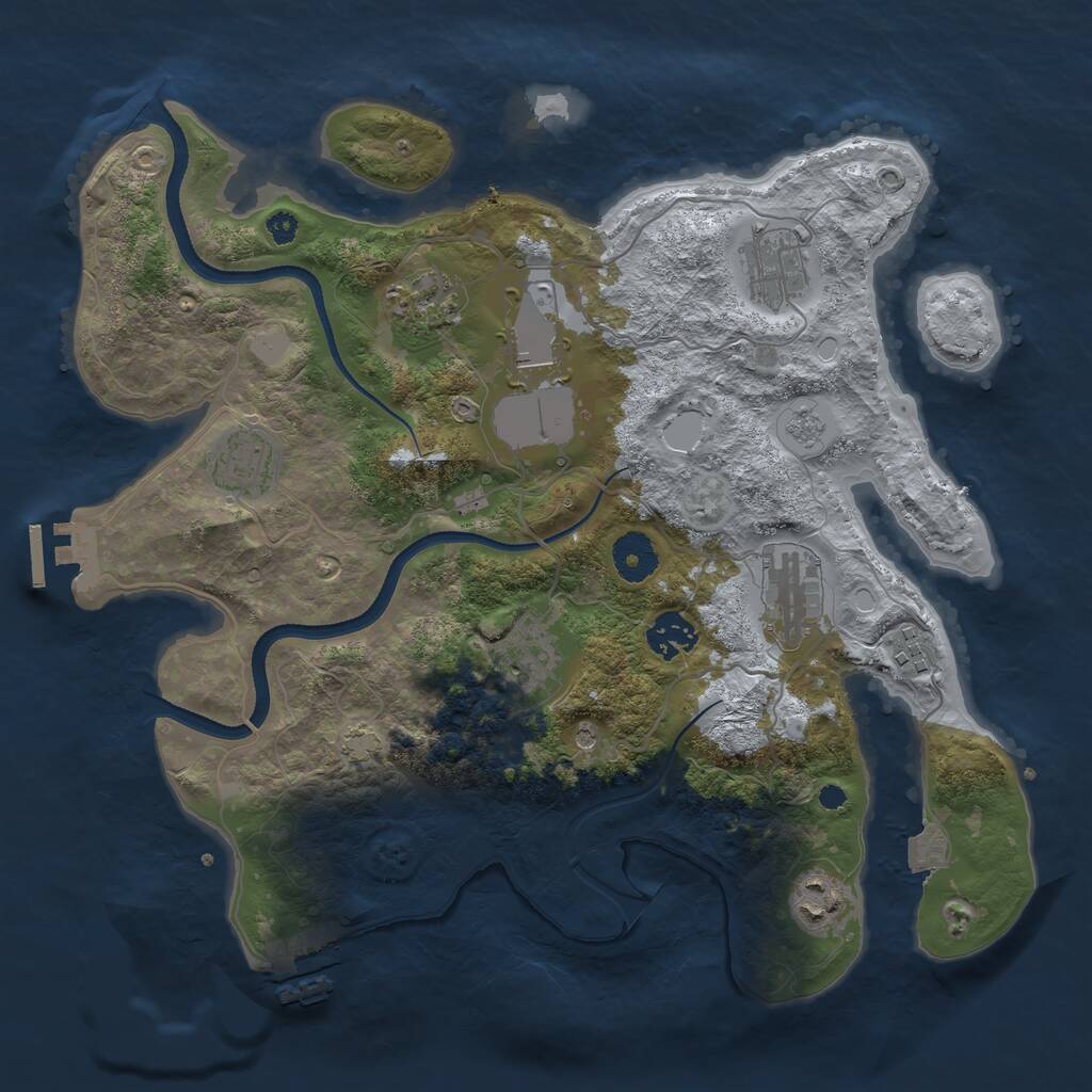 Rust Map: Procedural Map, Size: 3500, Seed: 90990581, 15 Monuments