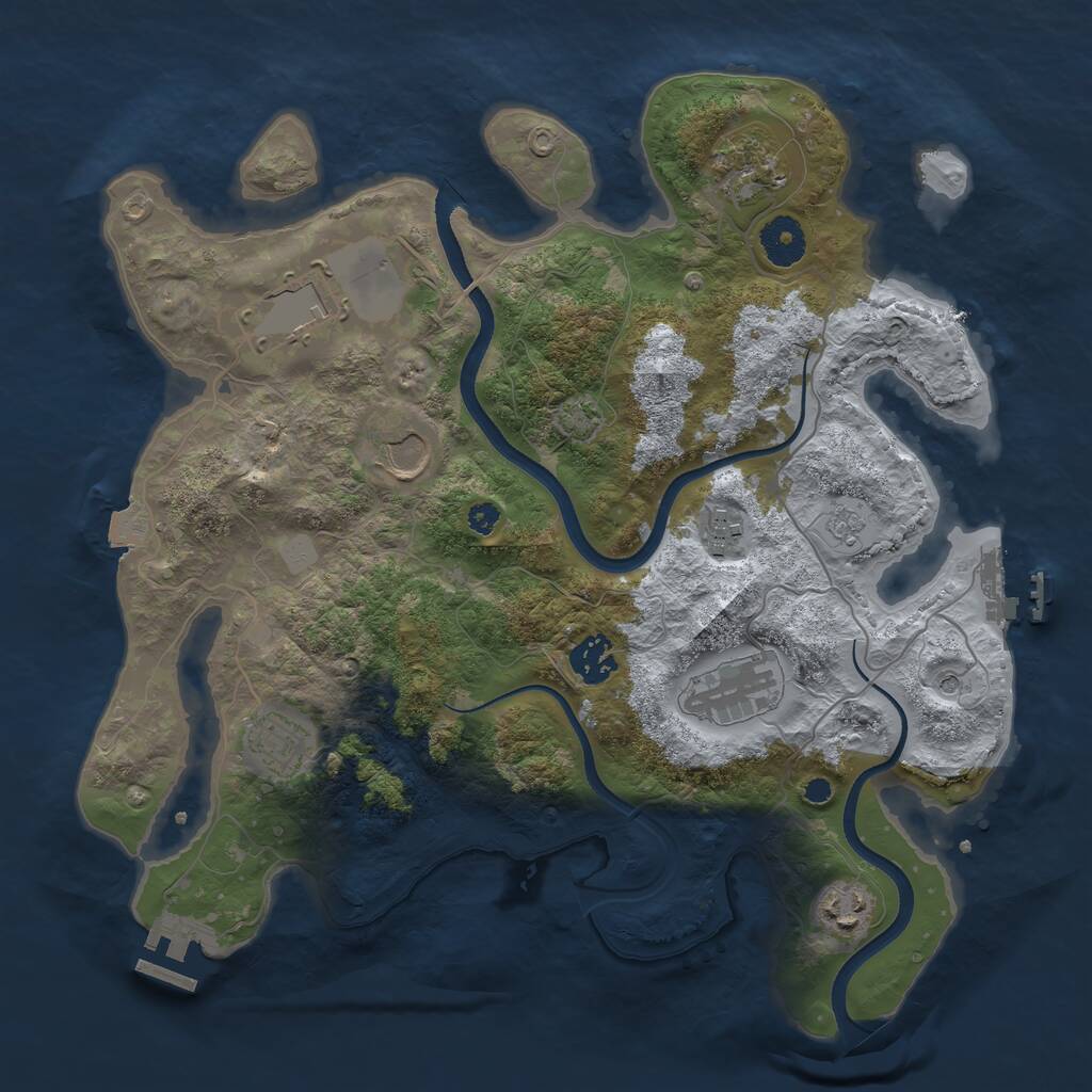 Rust Map: Procedural Map, Size: 3500, Seed: 15340425, 14 Monuments