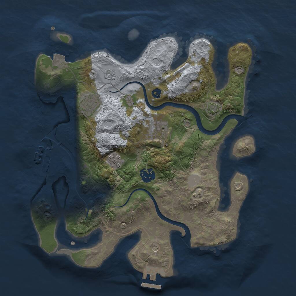 Rust Map: Procedural Map, Size: 3000, Seed: 1321321, 10 Monuments