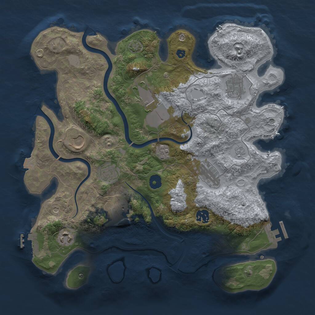 Rust Map: Procedural Map, Size: 3500, Seed: 32742416, 15 Monuments