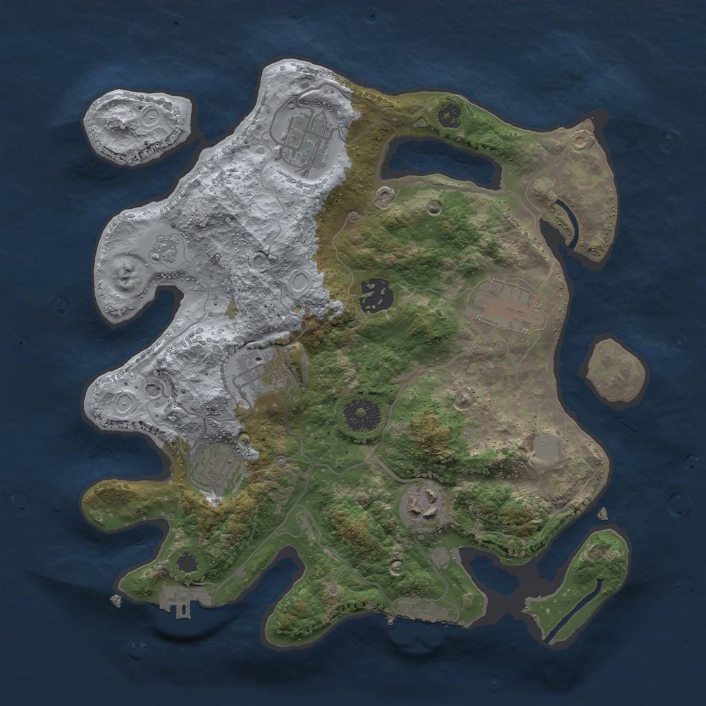 Rust Map: Procedural Map, Size: 3000, Seed: 1869941015, 15 Monuments
