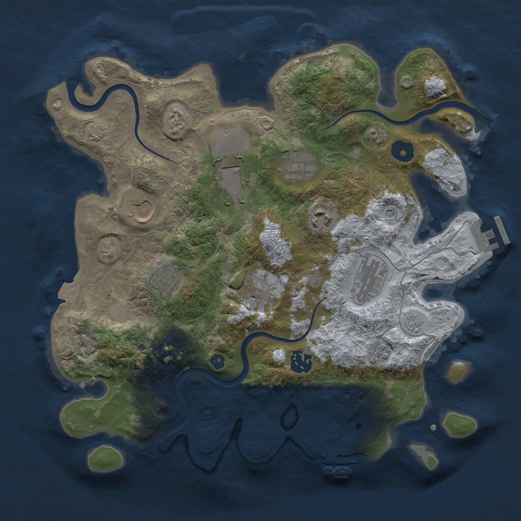 Rust Map: Procedural Map, Size: 3500, Seed: 160311213, 15 Monuments