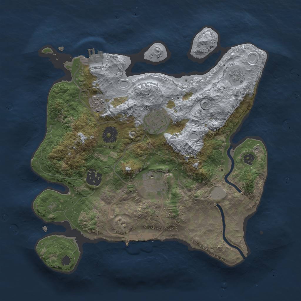 Rust Map: Procedural Map, Size: 2800, Seed: 35442036, 12 Monuments