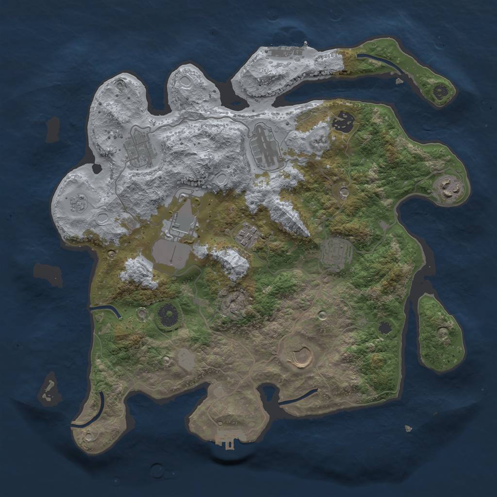 Rust Map: Procedural Map, Size: 3500, Seed: 262137, 17 Monuments