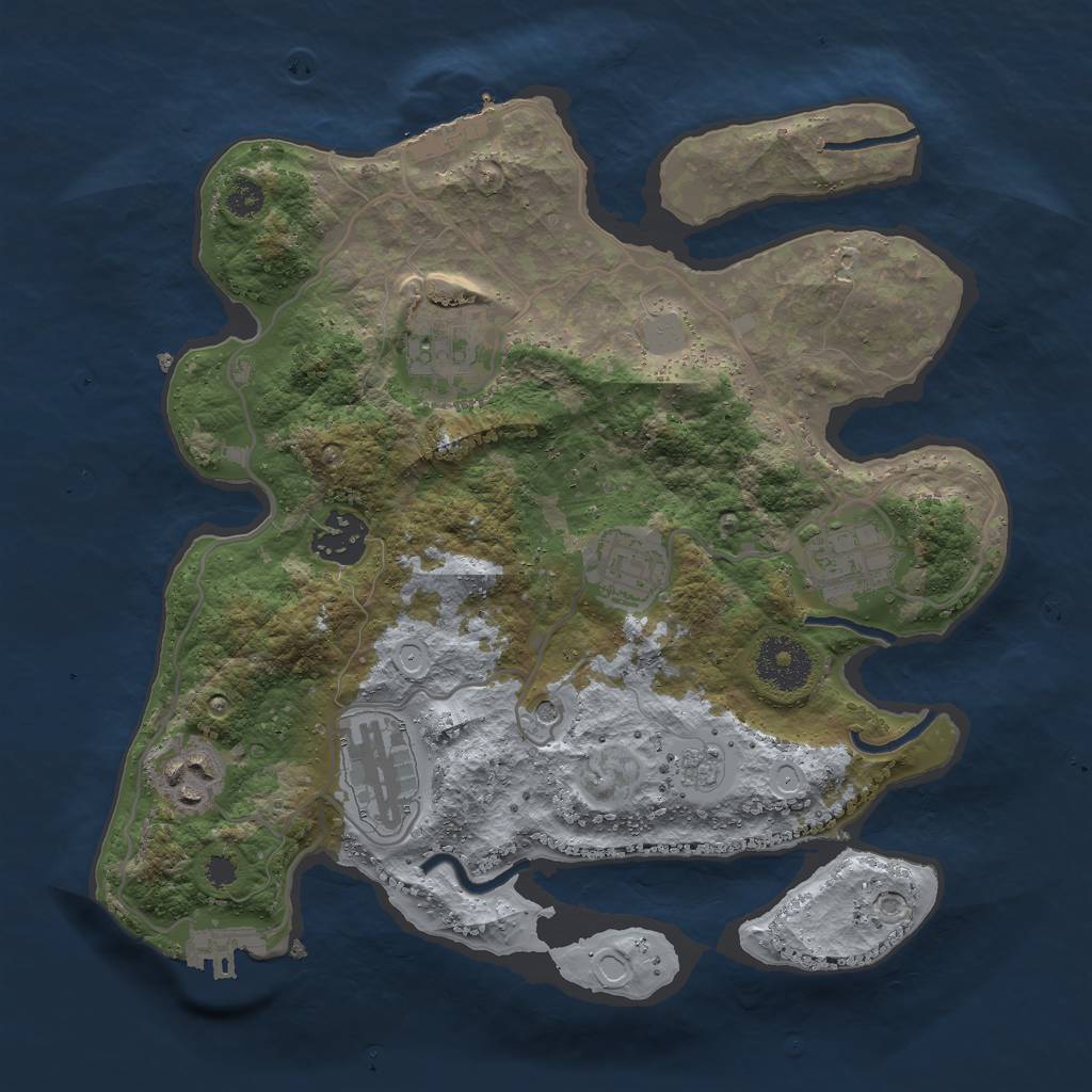 Rust Map: Procedural Map, Size: 3000, Seed: 4863628, 15 Monuments