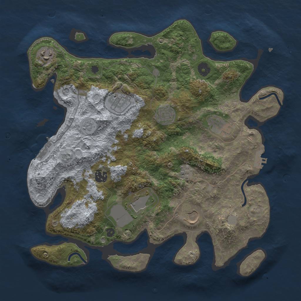 Rust Map: Procedural Map, Size: 3500, Seed: 17737146, 15 Monuments
