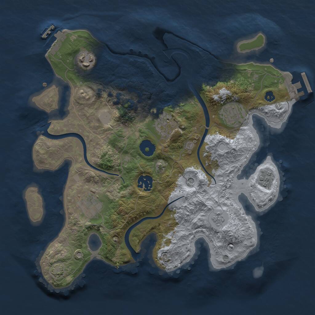 Rust Map: Procedural Map, Size: 3000, Seed: 271895249, 12 Monuments