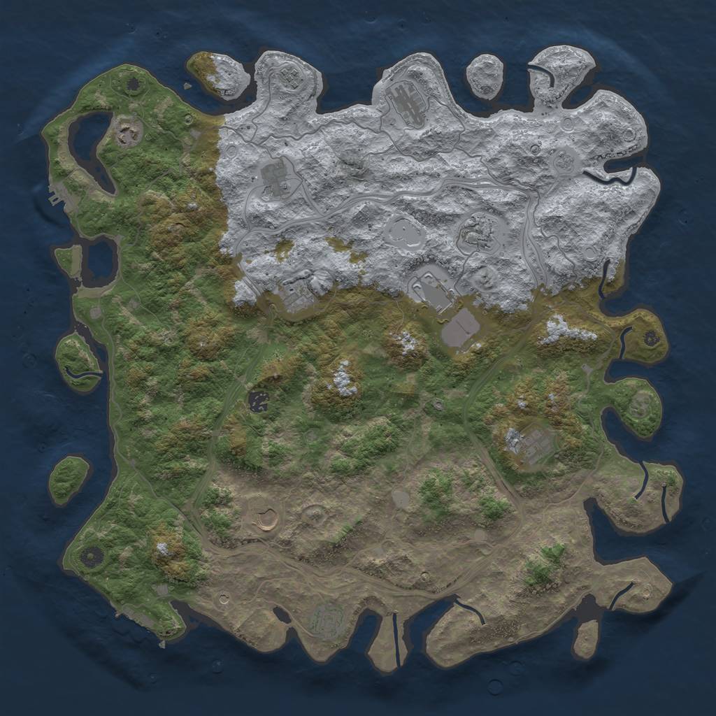 Rust Map: Procedural Map, Size: 4800, Seed: 1242040355, 20 Monuments